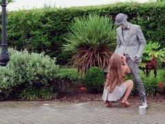 Gros seins, Blonde, De plein air, Public, Chatte, Serré