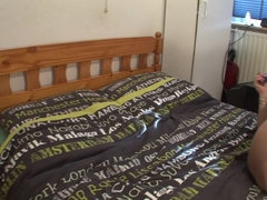 Big titted Desiree masturbates on bed