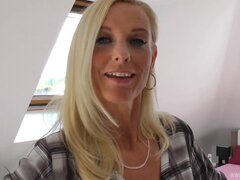 ブロンド, セレブ, ズームショット, イく瞬間, チン, ドイツ人, 人妻の, 淫乱熟女