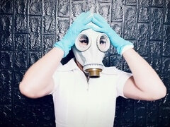 Médecin, Femme dominatrice, Gants, Latex, Masque, Caoutchouc, Jouets