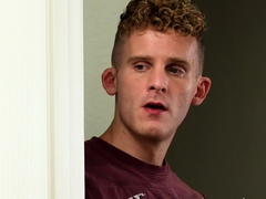 Young horny twink beats off with stepbro