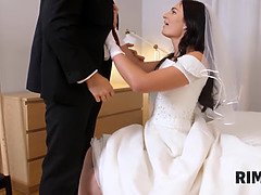 Braut, Braunhaarige, Tschechisch, Kleid, Hd, Arsch lecken, Hochzeit, Ehefrau