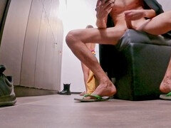 Cuarto de baño, Atrapados, Despelote, Desnudo, Piscina, Público, Inodoro