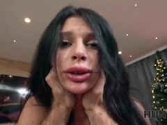 Hot Brunette Fucks Stranger on Christmas Eve - POV Hardcore Sex