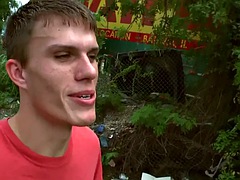 Picked up black bottom stud outdoors fucked and jizzed by white
