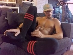 Noire, Tir de sperme, Pieds, Homosexuelle, Rasée, Chaussettes, Solo