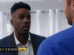 Grosse bite, Sucer une bite, Brunette brune, Cocu, Queue, Énorme, Bite énorme, Interracial