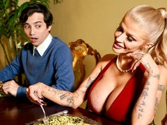 お尻, バイセクシャル, ブロンド, フェラチオ, キス, なめる, ティーン, 三人