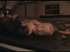 Hogtied pantyhose-cleavegagged