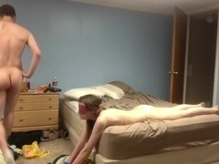 Leie, Tussi, Grosser schwanz, Blasen, Verrückt, Hardcore, Nackt, Ehefrau