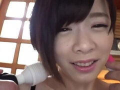 Asiatisch, Braunhaarige, Dildo, Behaart, Hd, Strumpfhose, Pov, Flotter dreier