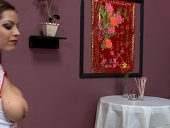 Grosse bite, Gros seins, Sucer une bite, Brunette brune, Tir de sperme, Petite amie, Hd, Seins naturels