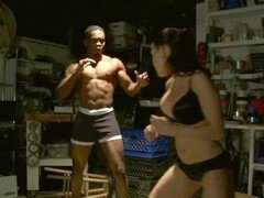 Fight, mixed wrestling, female body