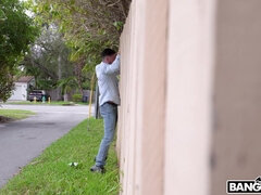 Kira Perez is playing with her pussy and Tyler Steel is spying on her