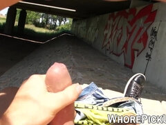 Grote lul, Pijpbeurt, Auto, Sperma shot, Buiten, Openbaar, Realiteit, Slet