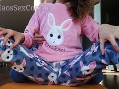 Step Sister Moans Loud in Morning - Step Brother Fingers Her in Pajamas