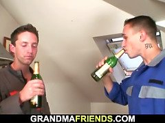 美人, ブロンド, エロ熟女, お婆さん, 熟年, 現実, 義母, 三人
