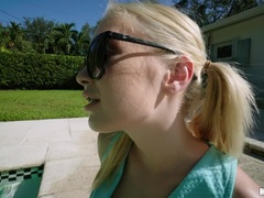 アメリカ人, お尻, ブロンド, チン, アウトドア, オマンコ, ショートヘア, オッパイの