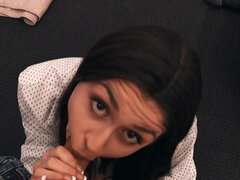 Cul, Sucer une bite, Brunette brune, Tir de sperme, En levrette, Hd, Pov, Nénés