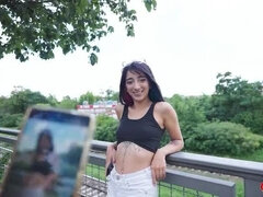 素人, カワイイ, フルムービー, Hd, ラティーナ, 小柄, 公共, オッパイの