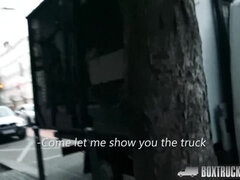 Box Truck Sex - Hot College girl fucks a stranger for cash in the magic box