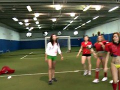 Athletic coeds eat pussy after playing sports