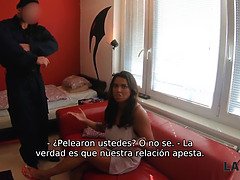 Chloe Lamour gets her tight ass drilled for debt while her man watches in awe