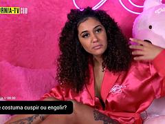 美人, デカパイ, 黒人, 捕まる, 黒人, ラティーナ, オッパイの, おもちゃ