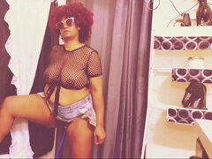 Belle grosse femme bgf, Noire, Rondelette, Grossier, Masturbation, Pov