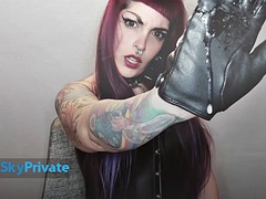Grosser schwanz, Weibliche domination, Fetisch, Latex, Leder, Rotschopf, Strapon, Spielzeuge