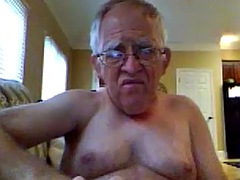 Grandpa cum on webcam
