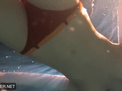 デカパイ, フェティッシュ, 裸, アウトドア, 公共, ロシア人, 姉妹, オッパイの