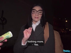 Don't Let My Mother Hear! Nerdy Brunette Emily Pink in Outdoor POV Pickup for Public Agent