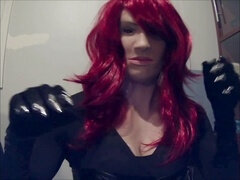 Bondage discipline sadomasochisme, Zwart, Pop, Masker, Roodharige vrouw, Satijn, Tieten likken, Speelgoed