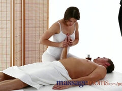 Mona Lee, the busty masseuse, gives a sensual rubdown and gets pounded hard