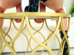 黒人, 茶髪の, ディルド, 軟体, ゴム, 淫乱熟女, 一人, おもちゃ