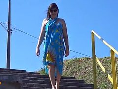 Leie, Strand, Pummelig, Flashen, Latina, Nackt, Öffentlich, Ehefrau
