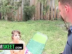 アメリカ人, お尻, デカ尻, デカチン, 小柄, プール, ラフ, ティーン