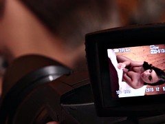 Cum on tits for European model