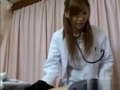 Horny japanese nurse babe teases