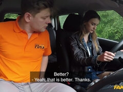 Teenager Dark Hair Snatch Stretched 1 - Fake Driving School