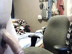 Girlfriend masturbates her man for the first time