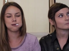 2 girls showing mouth and swallow skills chubby bunny challenge