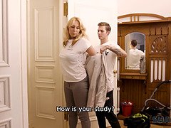 ブロンド, フェラチオ, エロ熟女, Hd, オナニー, 熟年, 母, ロシア人