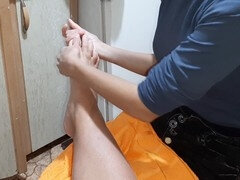 Submissive slave, footjobs, foot fetish femdom