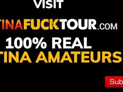 Hot big fake tits Latina in a tiny bikini gets ready for anal destruction - Latina