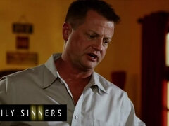 Family Sinners - Step daughter Whitney Wright rides in schoolgirl skirt
