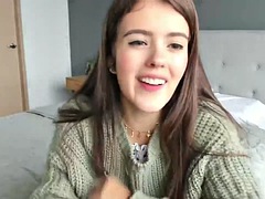 美女, 茶髪の, カワイイ, ラティーナ, オナニー, 一人, オッパイの, ウェブカメラ