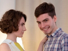 フェラチオ, 茶髪の, なめる, オマンコ, ガリガリ, ティーン, オッパイの