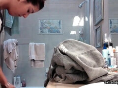 素人, カワイイ, 家族, 毛深い, 自家製, オマンコ, シャワー, スパイ